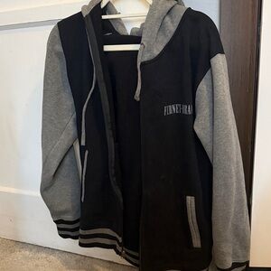Black and Gray Fernet Branca Hooded Jacket